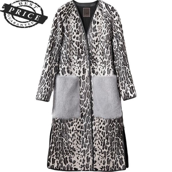 women's fur & faux fashion women long winter sleeve thicken warm print gingham adjustable waist female real leather coat cy529, Black
women's fur & faux fashion women long winter sleeve thicken warm print gingham adjustable waist female real leather coat cy529, Black