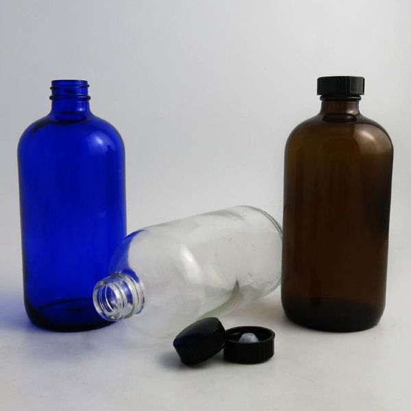 storage bottles & jars 2pcs 480ml big refillable 16 oz amber blue clear boston round glass with black phenolic cone cap 480 cc containers 
storage bottles & jars 2pcs 480ml big refillable 16 oz amber blue clear boston round glass with black phenolic cone cap 480 cc containers