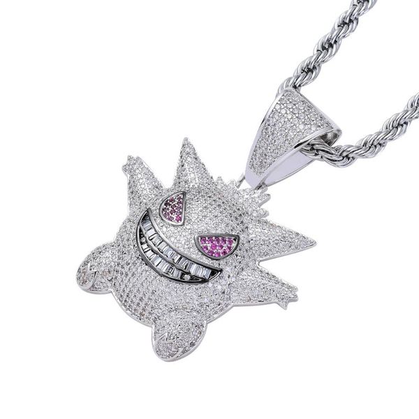 pendant necklaces cz brass + zircon cartoon necklace iced out hip hop jewelry for men and women, Silver
pendant necklaces cz brass + zircon cartoon necklace iced out hip hop jewelry for men and women, Silver