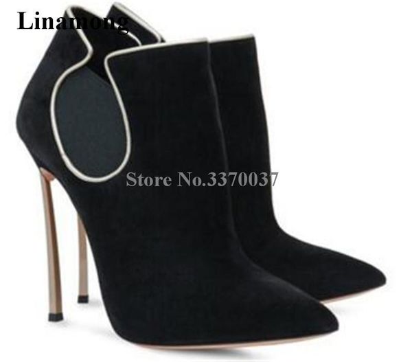 boots brand design women fashion pointed toe suede leather metal stiletto heel short strange ankle booties dress shoes, Black
boots brand design women fashion pointed toe suede leather metal stiletto heel short strange ankle booties dress shoes, Black