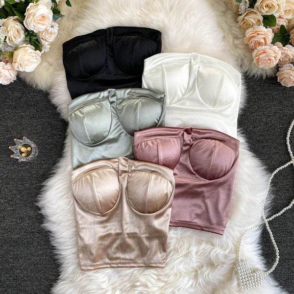 tracksuits retro veet tube women sleeveless off shoulder solid slim crop summer backless strapless short tank top, Gray
tracksuits retro veet tube women sleeveless off shoulder solid slim crop summer backless strapless short tank top, Gray