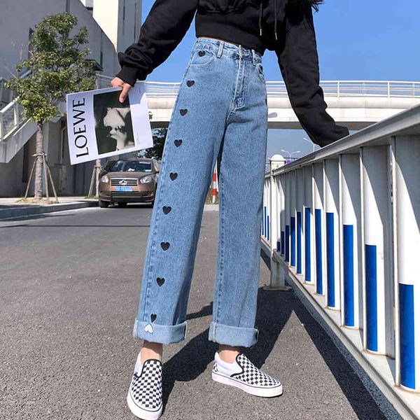 jeans love women's breech breeches loosen big chic hong kong high-waist thin leg drapeja scrubbing pants, Blue 
jeans love women's breech breeches loosen big chic hong kong high-waist thin leg drapeja scrubbing pants, Blue