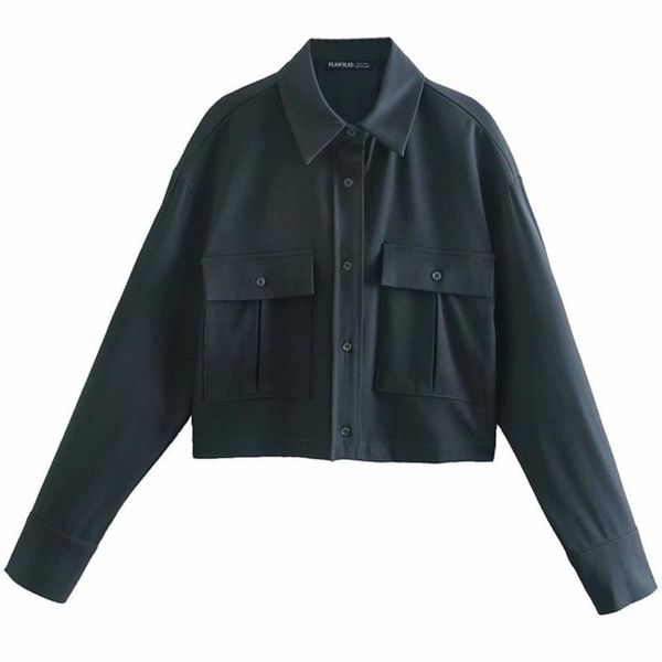 women's blouses & shirts women 2022 fashion with pockets oversized vintage long sleeve button-up female streetwear, White
women's blouses & shirts women 2022 fashion with pockets oversized vintage long sleeve button-up female streetwear, White