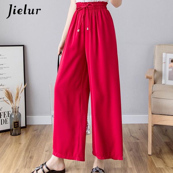 women's pants & capris elastic high waist elegant summer women korean bow trousers ladies solid color wide leg casual loose pantalon, Black;white
women's pants & capris elastic high waist elegant summer women korean bow trousers ladies solid color wide leg casual loose pantalon, Black;white