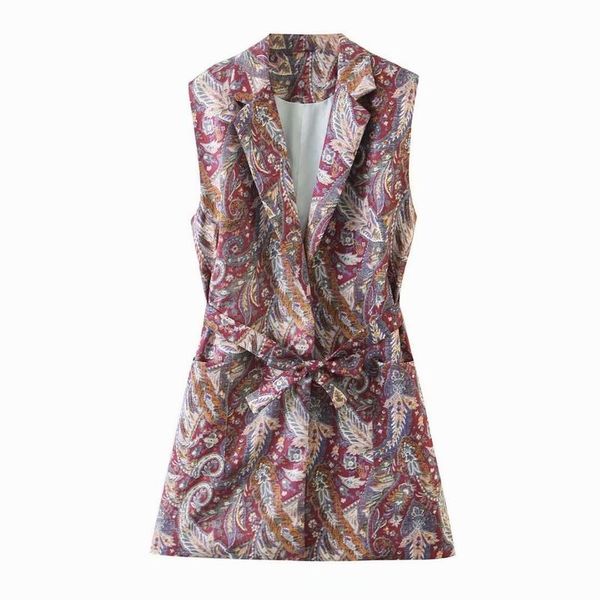 women's vests women vest summer 2021 fashion vintage prints sleeveless outerwear modern lady belt top, Black;white
women's vests women vest summer 2021 fashion vintage prints sleeveless outerwear modern lady belt top, Black;white