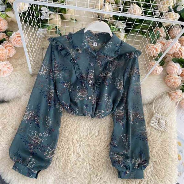 women autumn flower print blouse turn-down collar puff sleeve loose ruffles all-match lady shirts female pl430 210506, White
women autumn flower print blouse turn-down collar puff sleeve loose ruffles all-match lady shirts female pl430 210506, White