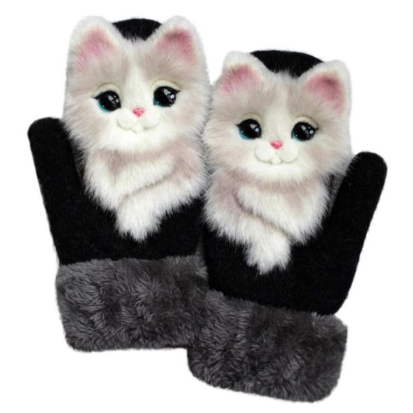 five fingers gloves women men winter knitted cute 3d fluffy cartoon animal thermal mittens x5xa, Blue;gray
five fingers gloves women men winter knitted cute 3d fluffy cartoon animal thermal mittens x5xa, Blue;gray
