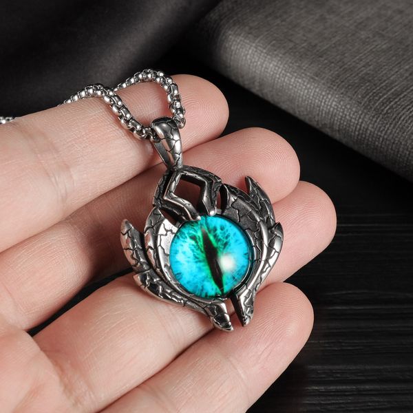 necklac 2021 steel devil's eye pendant for trendy men's hip hop necklace, Silver
necklac 2021 steel devil's eye pendant for trendy men's hip hop necklace, Silver