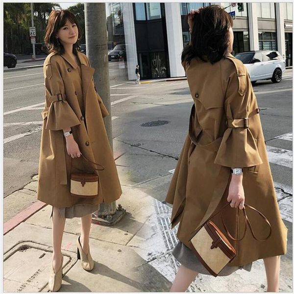 women's trench coats fashion 2021 fall /autumn casual double breasted simple classic long coat with belt chic female windbreaker 127, Tan;black
women's trench coats fashion 2021 fall /autumn casual double breasted simple classic long coat with belt chic female windbreaker 127, Tan;black