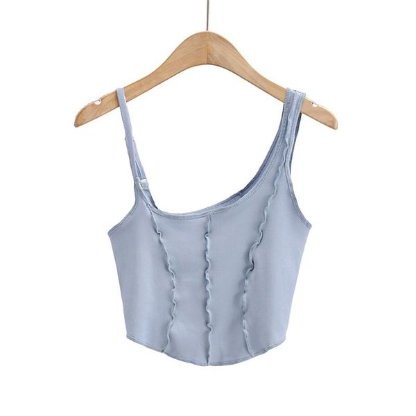 women's tanks & camis summer fashion street solid color sling women with wooden ears, tight-fitting elastic umbilical, White
women's tanks & camis summer fashion street solid color sling women with wooden ears, tight-fitting elastic umbilical, White