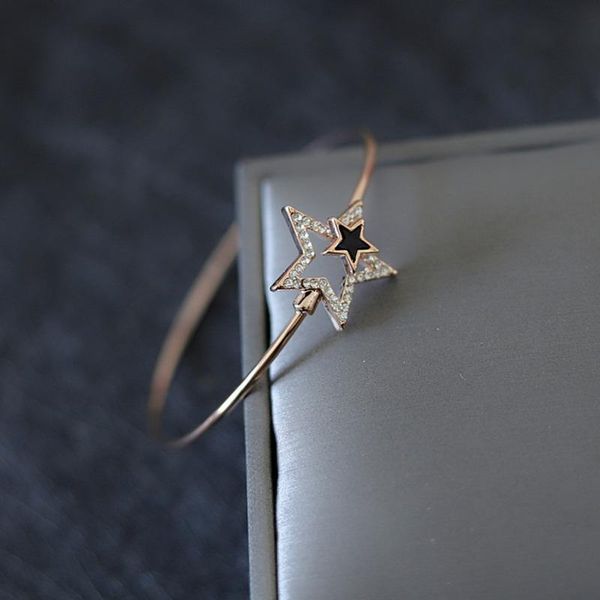 bangle fashion girls gold color star open bracelets simple hollow crystal charms for women jewelry party gifts, Black
bangle fashion girls gold color star open bracelets simple hollow crystal charms for women jewelry party gifts, Black