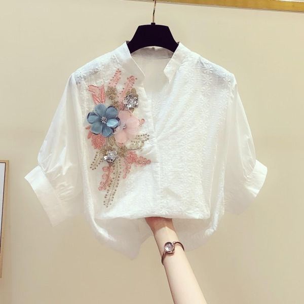women's blouses & shirts 2021 summer hollow out embroidery cotton blouse shirt women, White
women's blouses & shirts 2021 summer hollow out embroidery cotton blouse shirt women, White