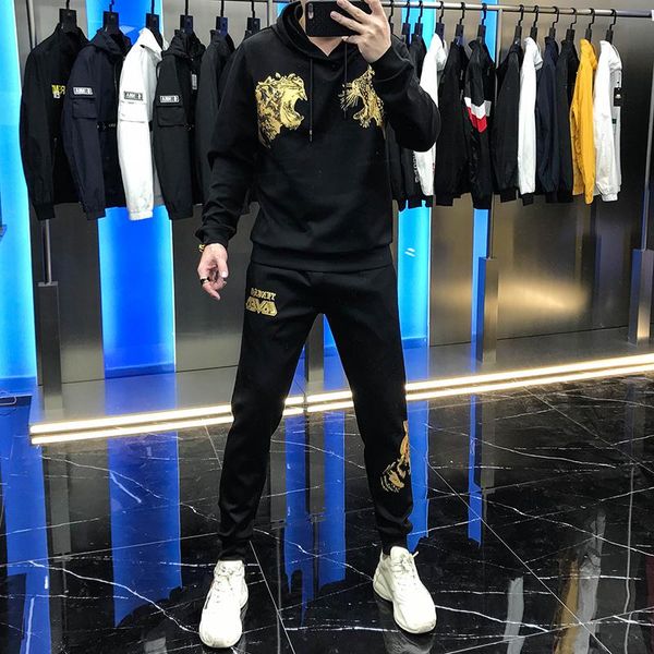 men's tracksuits 2021 casual fashion fried street hooded long sleeve pants two piece set autumn aggressive tiger suit youth, Gray
men's tracksuits 2021 casual fashion fried street hooded long sleeve pants two piece set autumn aggressive tiger suit youth, Gray