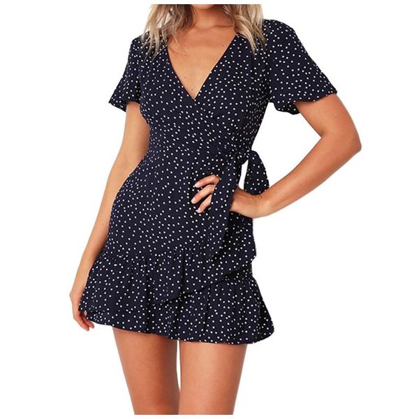 women's swimwear fashion women summer dresses short sleeve deep v neck wave point ladies mini high waist casual dress black, White;black
women's swimwear fashion women summer dresses short sleeve deep v neck wave point ladies mini high waist casual dress black, White;black