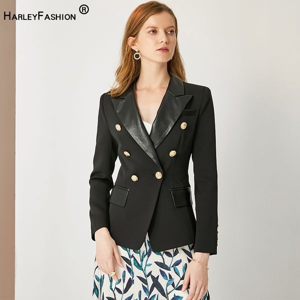 harleyfashion spring autumn quality european design pu leather collar slim black blazer ol formal classic fittness blazers 210330, White;black
harleyfashion spring autumn quality european design pu leather collar slim black blazer ol formal classic fittness blazers 210330, White;black