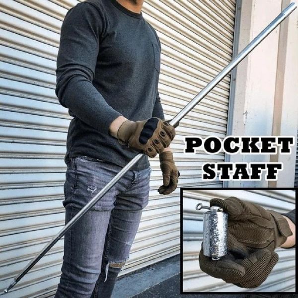 stainless steel pocket magic wand stick portable martial arts performance metal extension party favor