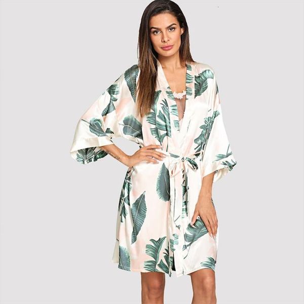 sanderala tropical plant print womens sleepwears robe v neck belted half sleeve sleepwear elegant satin dressing gown bathrobe home pajamas, Black;red
sanderala tropical plant print womens sleepwears robe v neck belted half sleeve sleepwear elegant satin dressing gown bathrobe home pajamas, Black;red
