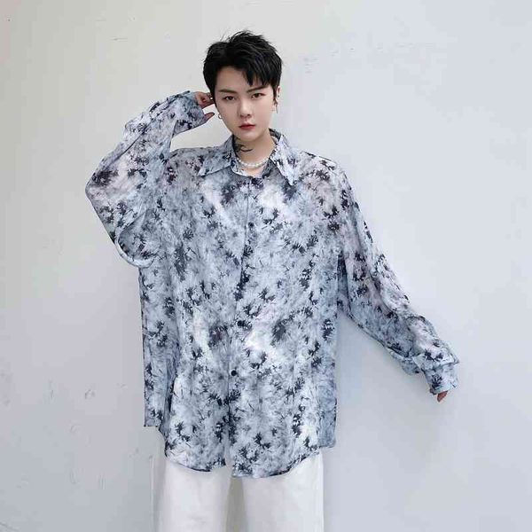 men's casual shirts spring long-sleeved fashion printed men streetwear korean loose oversized mens tie-dye qr8k, White;black
men's casual shirts spring long-sleeved fashion printed men streetwear korean loose oversized mens tie-dye qr8k, White;black