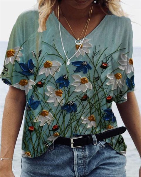 2021 new trend digital abstract multi color printing loose v-neck bat sleeve t-shirt, White
2021 new trend digital abstract multi color printing loose v-neck bat sleeve t-shirt, White