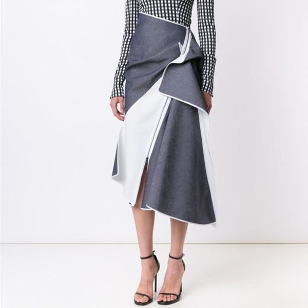 fashion high qualiyt clothes for women tide summer irregular contrast color patchwork denim skirt flounce yh195 skirts, Black
fashion high qualiyt clothes for women tide summer irregular contrast color patchwork denim skirt flounce yh195 skirts, Black