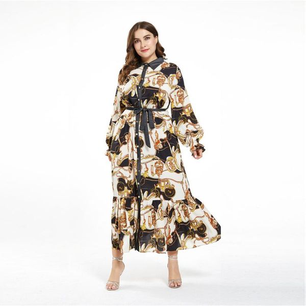 plus size dresses women formal spring autumn shirt dress vintage printed blouse long sleeve elegant office lady maxi vestidos, Black
plus size dresses women formal spring autumn shirt dress vintage printed blouse long sleeve elegant office lady maxi vestidos, Black