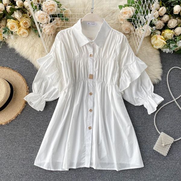 casual dresses 2021 fashion women chic retro pleated shirt dress women's loose short-sleeve white black vestidos n366, Black;gray
casual dresses 2021 fashion women chic retro pleated shirt dress women's loose short-sleeve white black vestidos n366, Black;gray