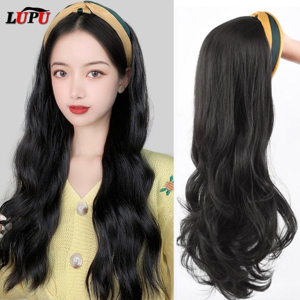 synthetic wigs lupu black brown long wavy headband wig for women natural false fake hair high temperture fiber
synthetic wigs lupu black brown long wavy headband wig for women natural false fake hair high temperture fiber