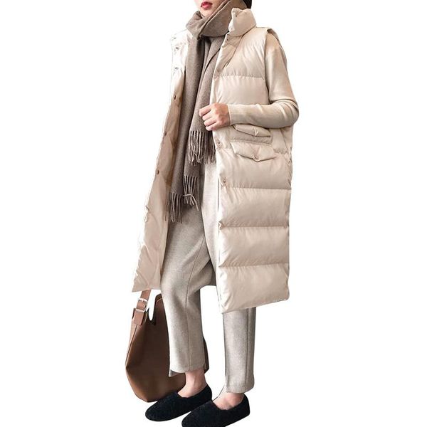 women's vests long coat vest sleeveless winter warm down with pockets quilted puffer jacket #40, Black;white
women's vests long coat vest sleeveless winter warm down with pockets quilted puffer jacket #40, Black;white