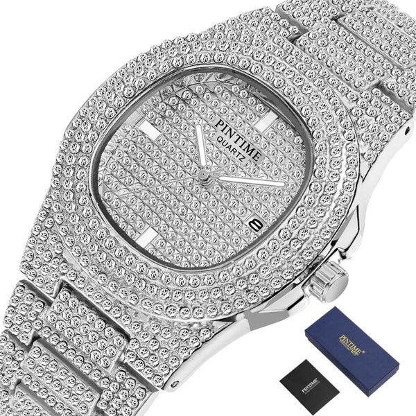wristwatches fashion iced out mens watches diamond hip hop watch men gold quartz clock reloj hombre montre homme relogio, Slivery;brown
wristwatches fashion iced out mens watches diamond hip hop watch men gold quartz clock reloj hombre montre homme relogio, Slivery;brown