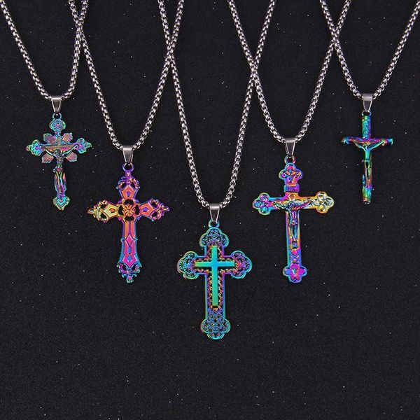 pendant necklaces 2021 color red blue jesus christ cross man woman necklace design catholicism sweater chain party gift, Silver
pendant necklaces 2021 color red blue jesus christ cross man woman necklace design catholicism sweater chain party gift, Silver