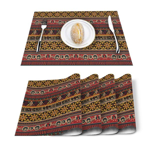 table runner 4/6 pcs placemat retro european pattern printed mat for tables heat-insulation cotton linen kitchen dining pads
table runner 4/6 pcs placemat retro european pattern printed mat for tables heat-insulation cotton linen kitchen dining pads