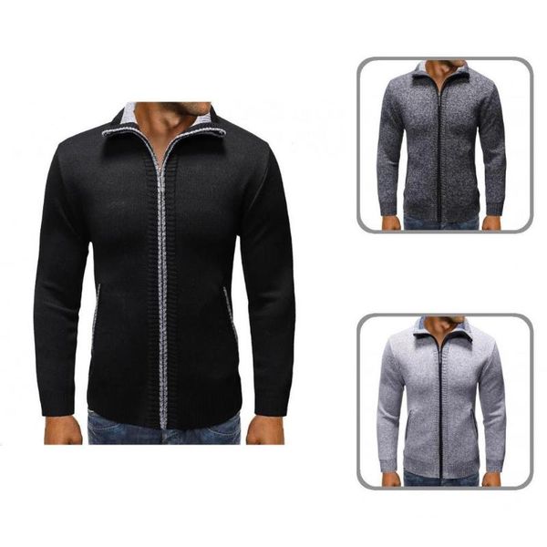 men's sweaters classic stand collar solid color knitted cardigan sweater coat comfy stretchy, White;black
men's sweaters classic stand collar solid color knitted cardigan sweater coat comfy stretchy, White;black