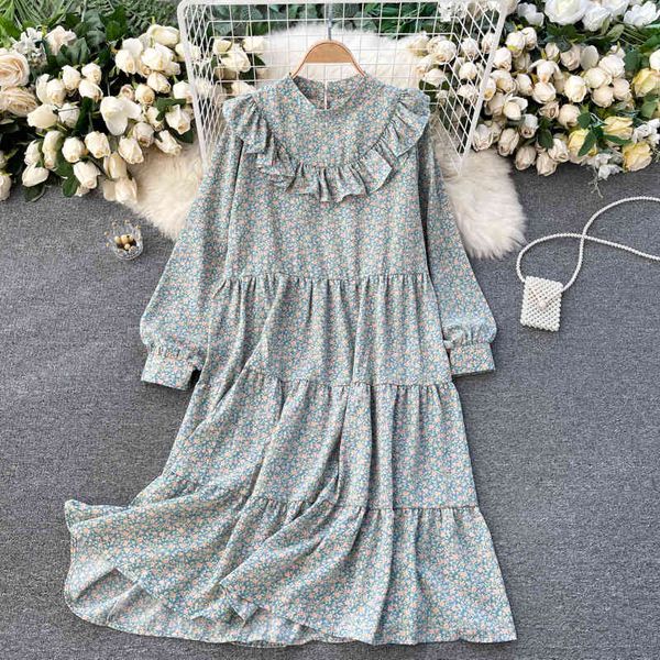 spring autumn women floral printed midi dress casual round neck lantern long sleeve ruffle vestidos female robe fashion 210426, Black;gray
spring autumn women floral printed midi dress casual round neck lantern long sleeve ruffle vestidos female robe fashion 210426, Black;gray