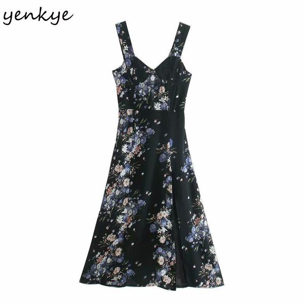 vintage floral print spaghetti strap dress women sleeveless hem slits vestido lady a-line midi chiffon summer casual dresses, Black;gray
vintage floral print spaghetti strap dress women sleeveless hem slits vestido lady a-line midi chiffon summer casual dresses, Black;gray