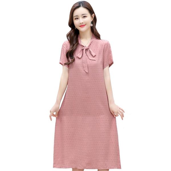 party dresses women simply solid color white shirtdress casual office lady short sleeve bow mid-calf for woman vintage dress, White;black 
party dresses women simply solid color white shirtdress casual office lady short sleeve bow mid-calf for woman vintage dress, White;black