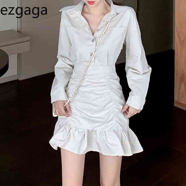 ezgaga elegant dress women spring solid turn-down collar korean slim waist mermaid dress office lady bodycon dress vestidos 210430, Black;gray
ezgaga elegant dress women spring solid turn-down collar korean slim waist mermaid dress office lady bodycon dress vestidos 210430, Black;gray