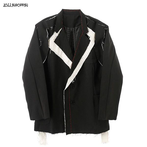 men's suits & blazers edge patchwork designer men casual suit jacket notched lapel two-buttons single breasted side ribbon destroyed bl, White;black
men's suits & blazers edge patchwork designer men casual suit jacket notched lapel two-buttons single breasted side ribbon destroyed bl, White;black
