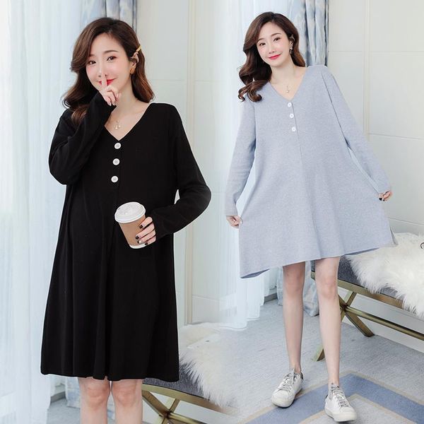 4305# maternity clothes spring autumn v neck plus size plain color cotton stylish dress pregnant women mom dresses, White
4305# maternity clothes spring autumn v neck plus size plain color cotton stylish dress pregnant women mom dresses, White