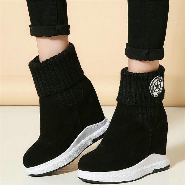 boots winter oxfords women genuine leather wedge high heel snow female knitting round toe fashion sneakers casual shoes, Black
boots winter oxfords women genuine leather wedge high heel snow female knitting round toe fashion sneakers casual shoes, Black