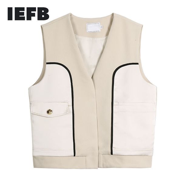 iefb summer niche design suit vest korean fashion contrast color patchwork v collar black waistcoat for men 9y7545 210524, Black;white
iefb summer niche design suit vest korean fashion contrast color patchwork v collar black waistcoat for men 9y7545 210524, Black;white