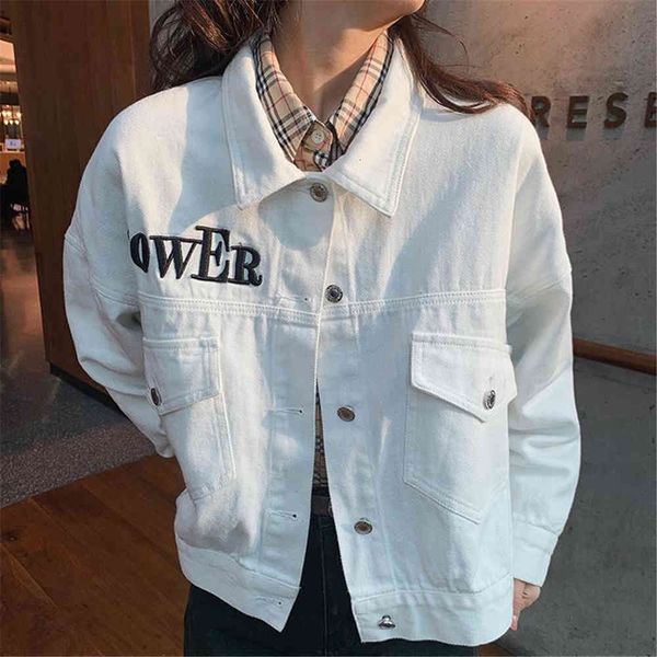 women's jackets letter flower from the white embroidered jean tree jackets korean pockets in women's vintage fashion denim coat sp, Black;brown 
women's jackets letter flower from the white embroidered jean tree jackets korean pockets in women's vintage fashion denim coat sp, Black;brown