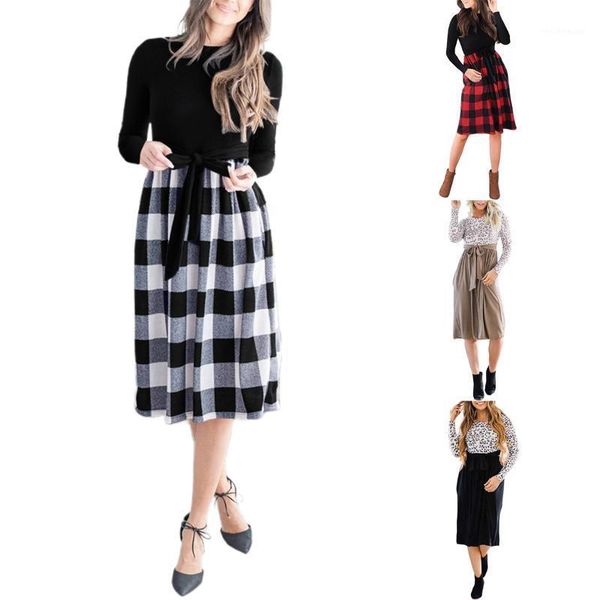 casual dresses female dress, leopard/ plaid print round neck long sleeve stitching for women, s//l/xl/xxl, Black;gray
casual dresses female dress, leopard/ plaid print round neck long sleeve stitching for women, s//l/xl/xxl, Black;gray