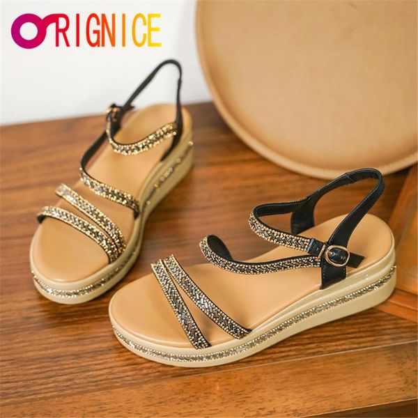 sandals orignice summer wedges heels women gladiator peep toe crystal platform ankle strap leisure rome beach female shoes, Black
sandals orignice summer wedges heels women gladiator peep toe crystal platform ankle strap leisure rome beach female shoes, Black