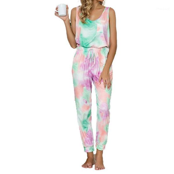 women tie-dye suit sleeveless trousers elastic waist drawstring with pocket loose summer clothing tracksuit sportswear women's tracksu, Gray
women tie-dye suit sleeveless trousers elastic waist drawstring with pocket loose summer clothing tracksuit sportswear women's tracksu, Gray