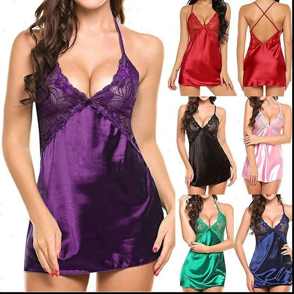 plus size lingerie nightdress satin womens sleepwears nightgown summer sleeveless backless v neck see through lace nightwear, Black;red
plus size lingerie nightdress satin womens sleepwears nightgown summer sleeveless backless v neck see through lace nightwear, Black;red