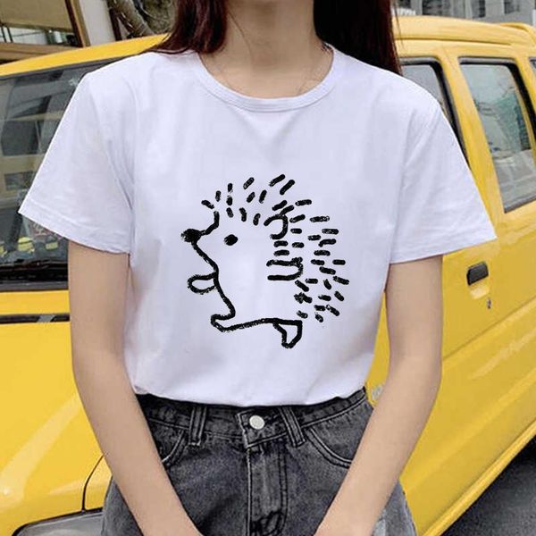 summer plus size s 3xl women graphic tees short sleeve cute hedgehog printed hipster streetwear, White
summer plus size s 3xl women graphic tees short sleeve cute hedgehog printed hipster streetwear, White
