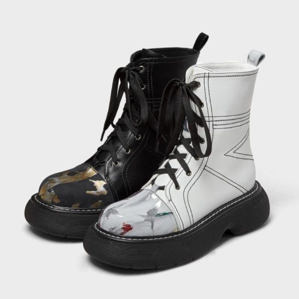 new women ankle boots real leather print thick bottom short boot ladies fashion club shoes woman footwear size 34-39, Black
new women ankle boots real leather print thick bottom short boot ladies fashion club shoes woman footwear size 34-39, Black