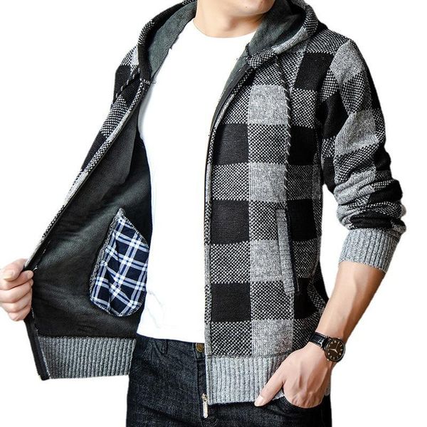men's sweaters vintage thicken cardigan winter warm hooded plaid sweatercoat male fashion street sweater loose men knitting coat 2021, White;black
men's sweaters vintage thicken cardigan winter warm hooded plaid sweatercoat male fashion street sweater loose men knitting coat 2021, White;black