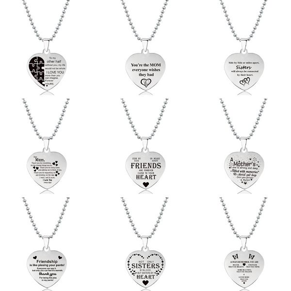 Stainless Steel Inspirational Necklace Engraved Letters Heart Pendant Chain Necklaces For Women Girls Mothers Sisters Friends Gifts, Silver
Stainless Steel Inspirational Necklace Engraved Letters Heart Pendant Chain Necklaces For Women Girls Mothers Sisters Friends Gifts, Silver