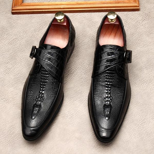 genuine leather business men's dress shoes fashion monk strap formal wedding men slip on office oxford for g312, Black
genuine leather business men's dress shoes fashion monk strap formal wedding men slip on office oxford for g312, Black